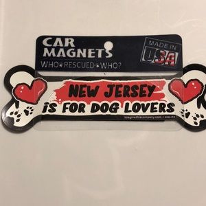 New Jersey Is For Lovers Dog Bone Car Magnet